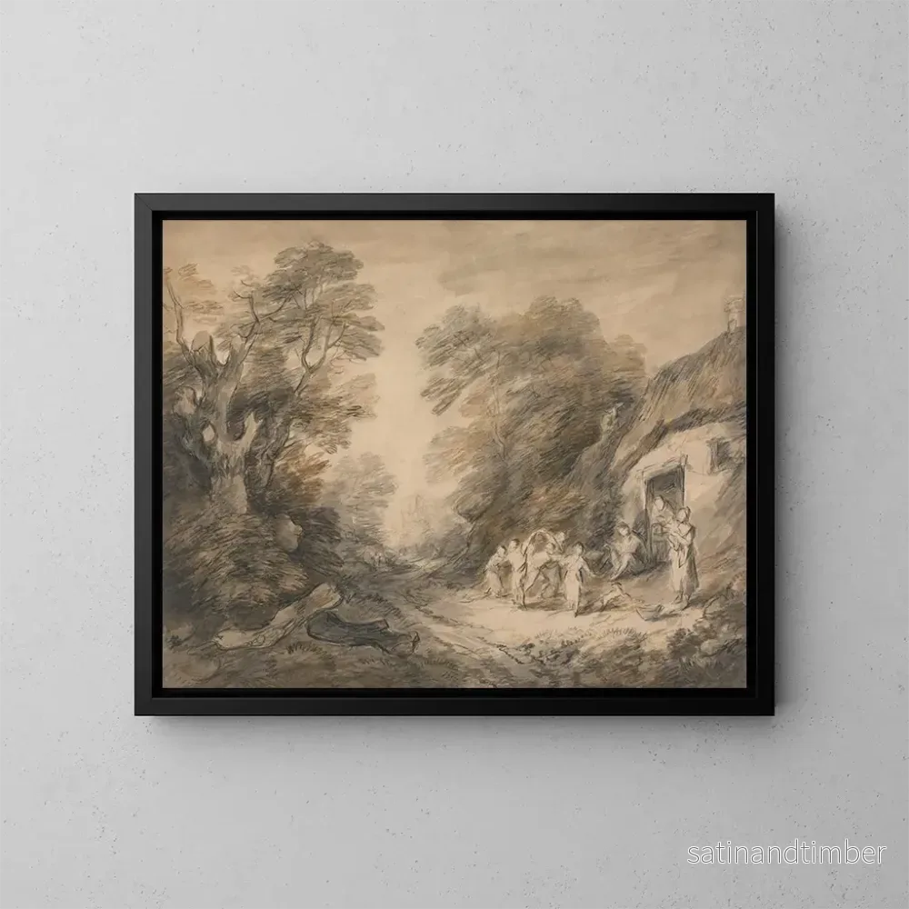 Reproduktion av målningen La porte du cottage – Thomas Barker