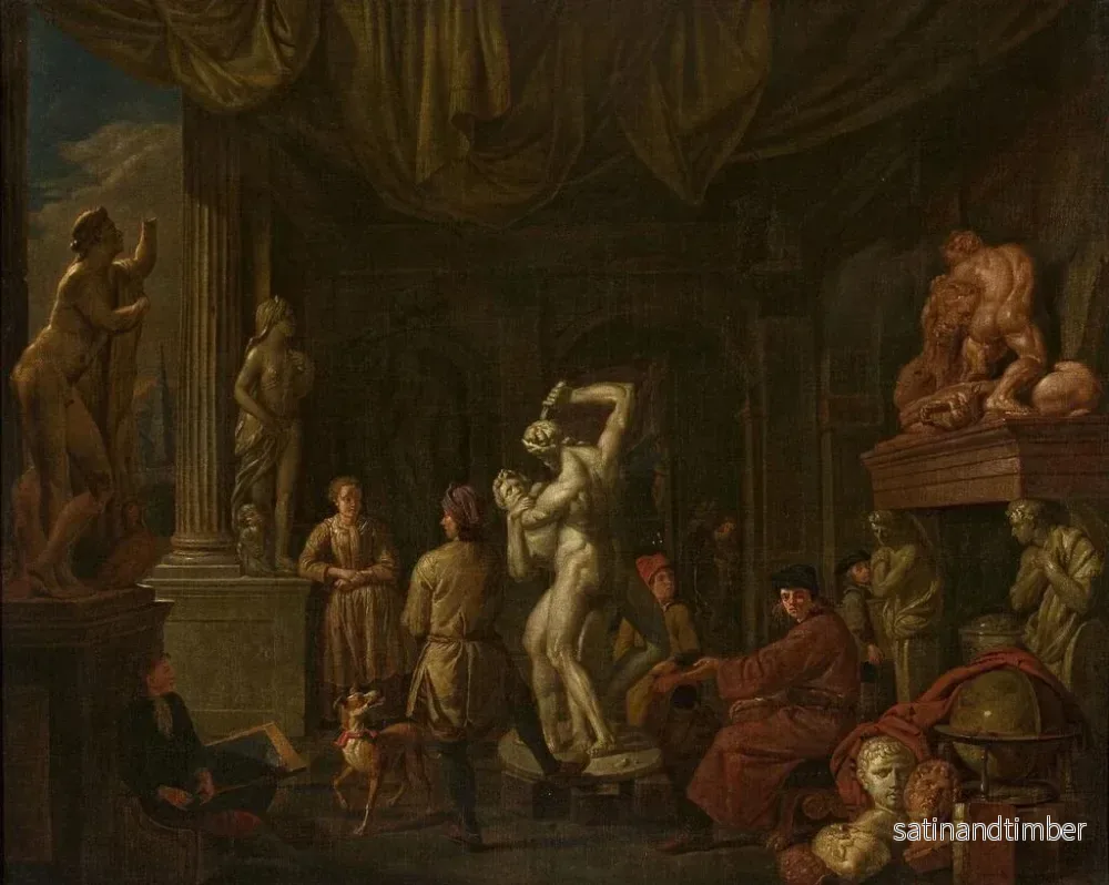 Reproduktion av målningen I skulptörens verkstad - Balthasar van den Bossche - Bild 2