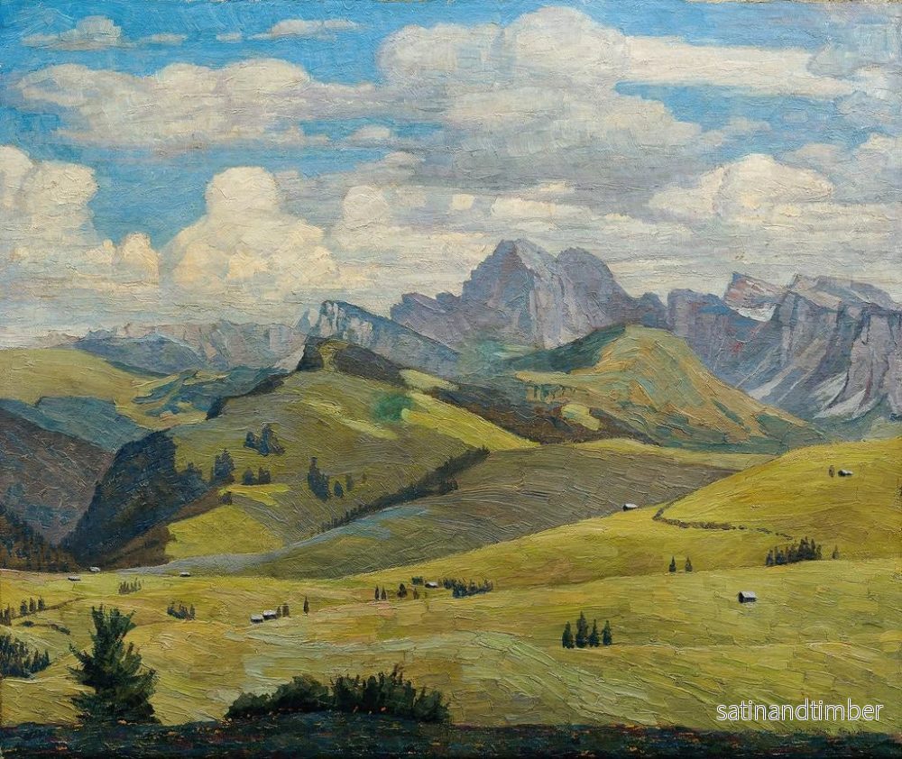 Reproduktion av målningen Alpe de Siusi Tyrol du Sud - Max Kahrer - Bild 2