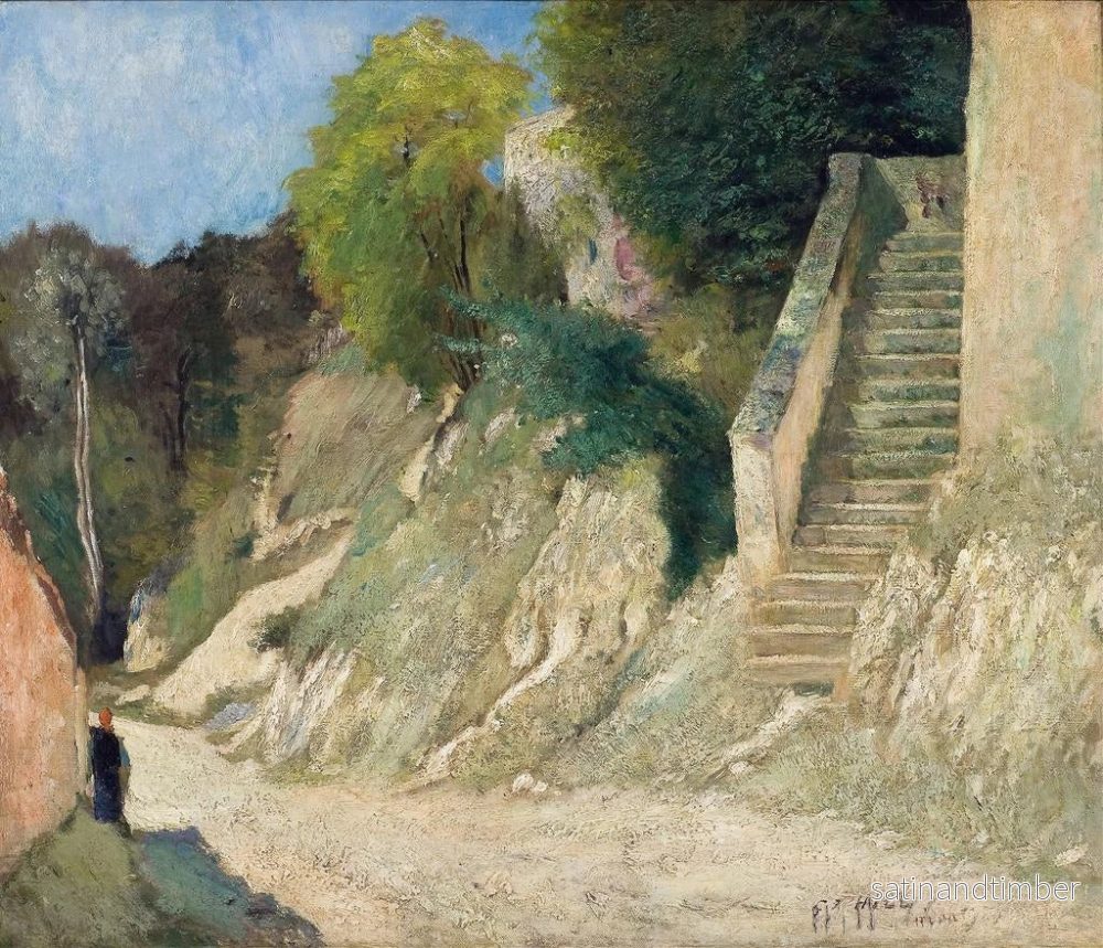 Reproduktion av målningen En brant stigning i Montigny-sur-Loing - Carl Fredrik Hill - Bild 2