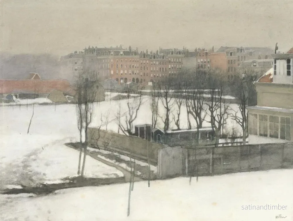 Reproduktion av målningen Vue du parc oriental sous la neige - Willem Witsen - Bild 2