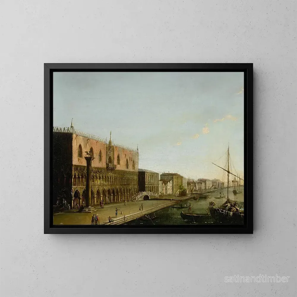 Reproduktion av målningen Venise, vy av Molo med Dogepalatset – Giuseppe Borsato Reproduktion av målningen Venise, vy av Molo med Dogepalatset – Giuseppe Borsato