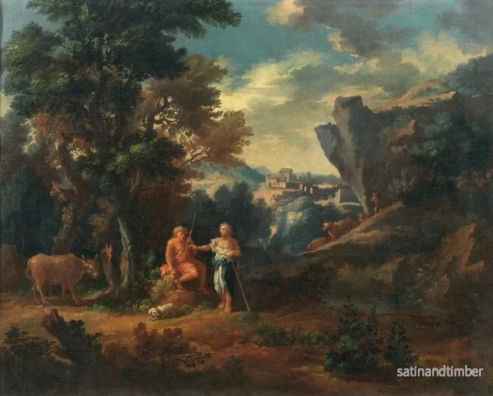 Reproduktion av målningen Bergers dans un paysage rocheux - Michele Pagano - Bild 2