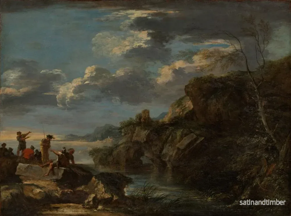 Reproduktion av målningen Banditer på en klippig kust - Salvator Rosa - Bild 2