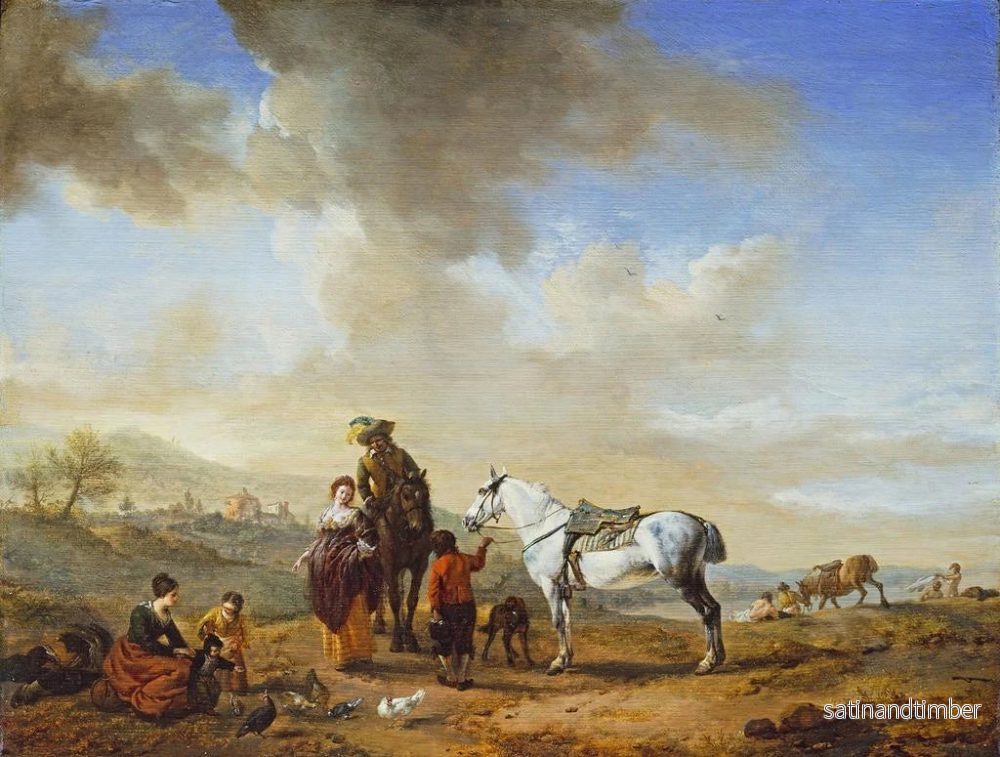 Reproduktion av målningen vid floden - Philips Wouwerman - Bild 2