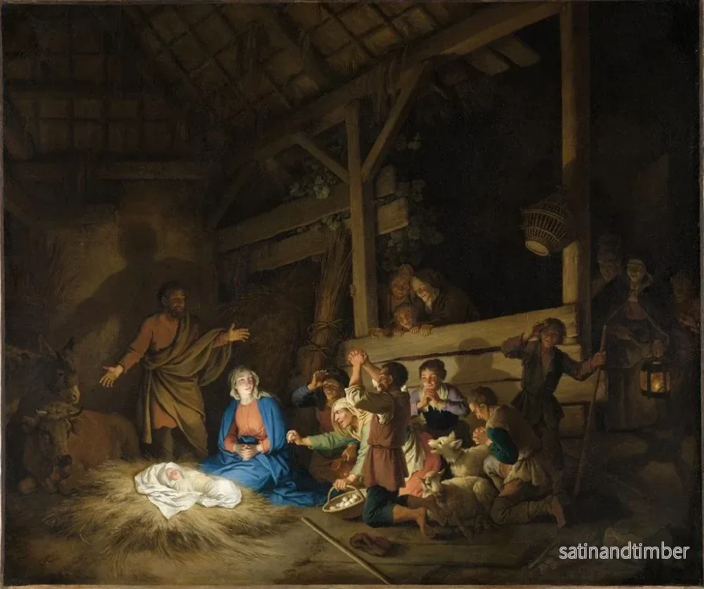 Reproduktion av målningen L'Adoration des bergers - Christian Wilhelm Ernst Dietrich - Bild 2