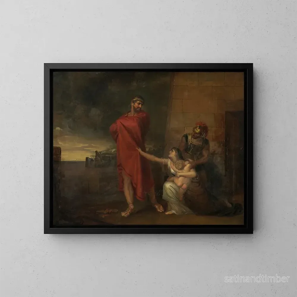 Reproduktion av målningen Andromaque som bönfaller Ulysses att skona sin sons liv - George Dawe