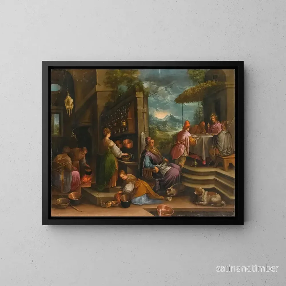 Reproduktion av målningen Le Souper à Emmaüs - Ecole de Jacopo da Ponte
