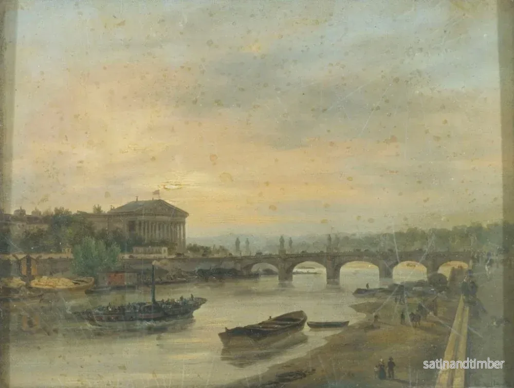 Reproduktion av målningen Le Palais Bourbon et le pont Louis XVI, pont de la Concorde - Giuseppe Canella - Bild 2