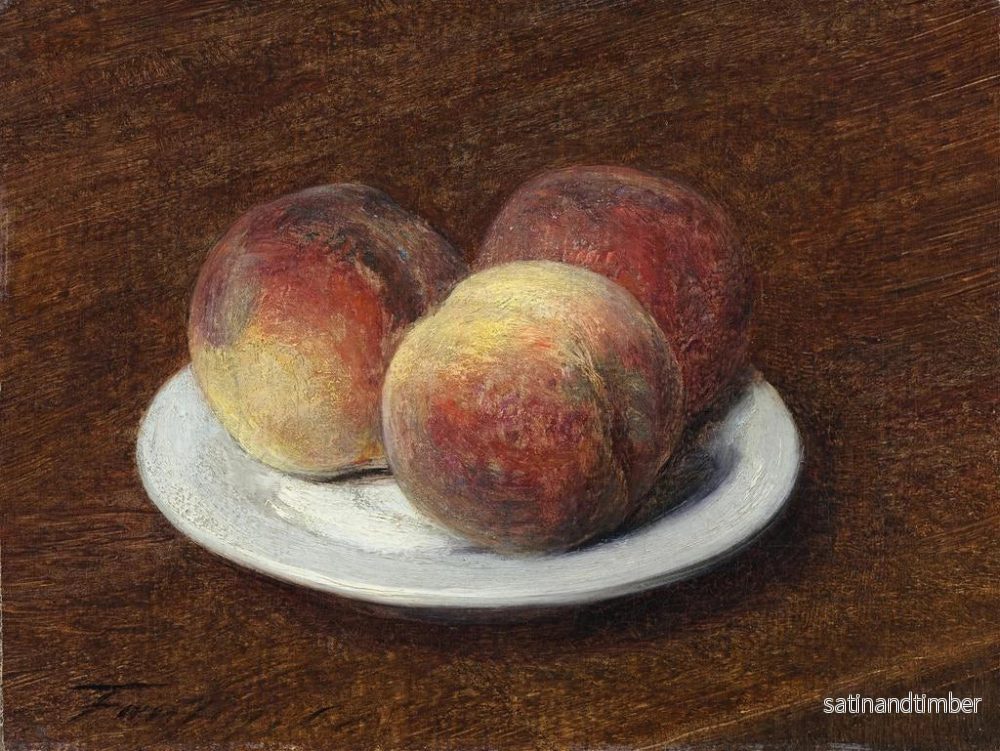 Reproduktion av målningen Tre persikor på en tallrik - Henri Fantin-Latour - Bild 2