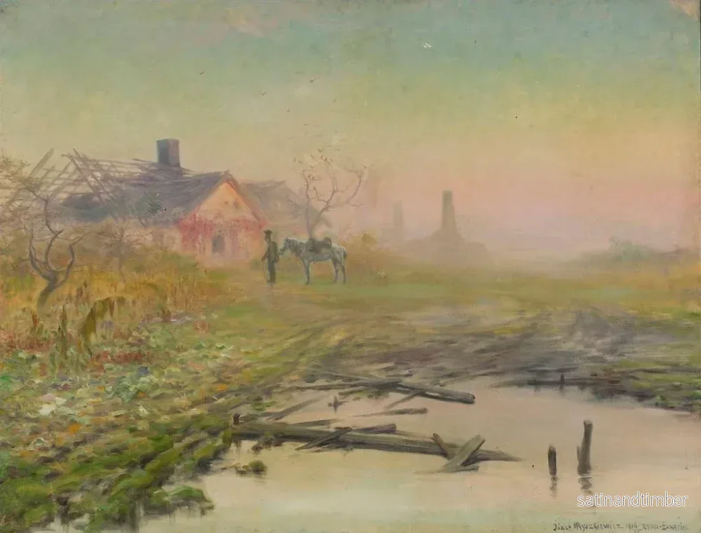 Reproduktion av målningen Retour dans une maison brûlée - Józef Ryszkiewicz - Bild 2