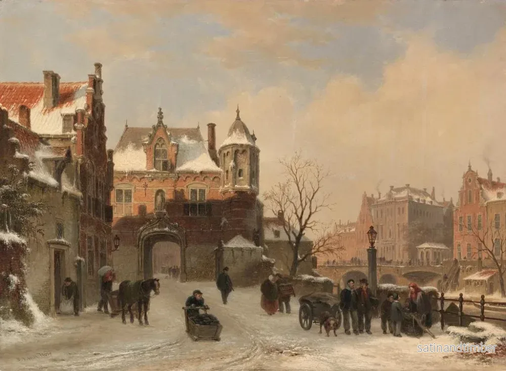 Reproduktion av målningen av vintersyn av staden - Bartholomeus Johannes van Hove - Bild 2
