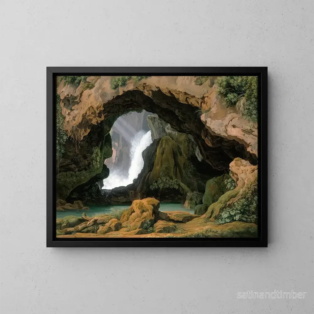 Reproduktion av målningen La Grotte de Neptune à Tivoli - Johann Martin von Rohden
