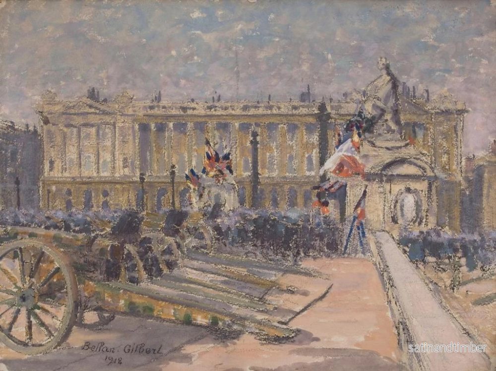 Reproduktion av målningen La place de la Concorde le jour de l'Armistice, le 11 novembre 1918 - Louis-Gilbert Bellan - Bild 2