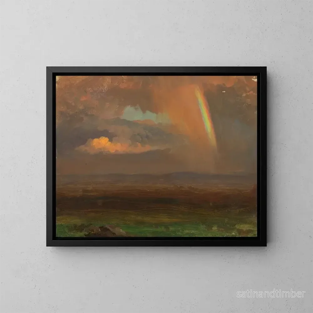 Reproduktion av målningen Solnedgång över ett vidsträckt landskap - Frederic Edwin Church