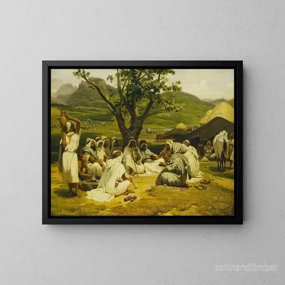 Reproduktion av målningen Le conteur arabe - Horace Vernet