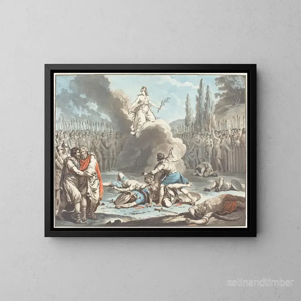Reproduktion av målningen Le Combat des Horaces et des Curies - Jean François Janinet