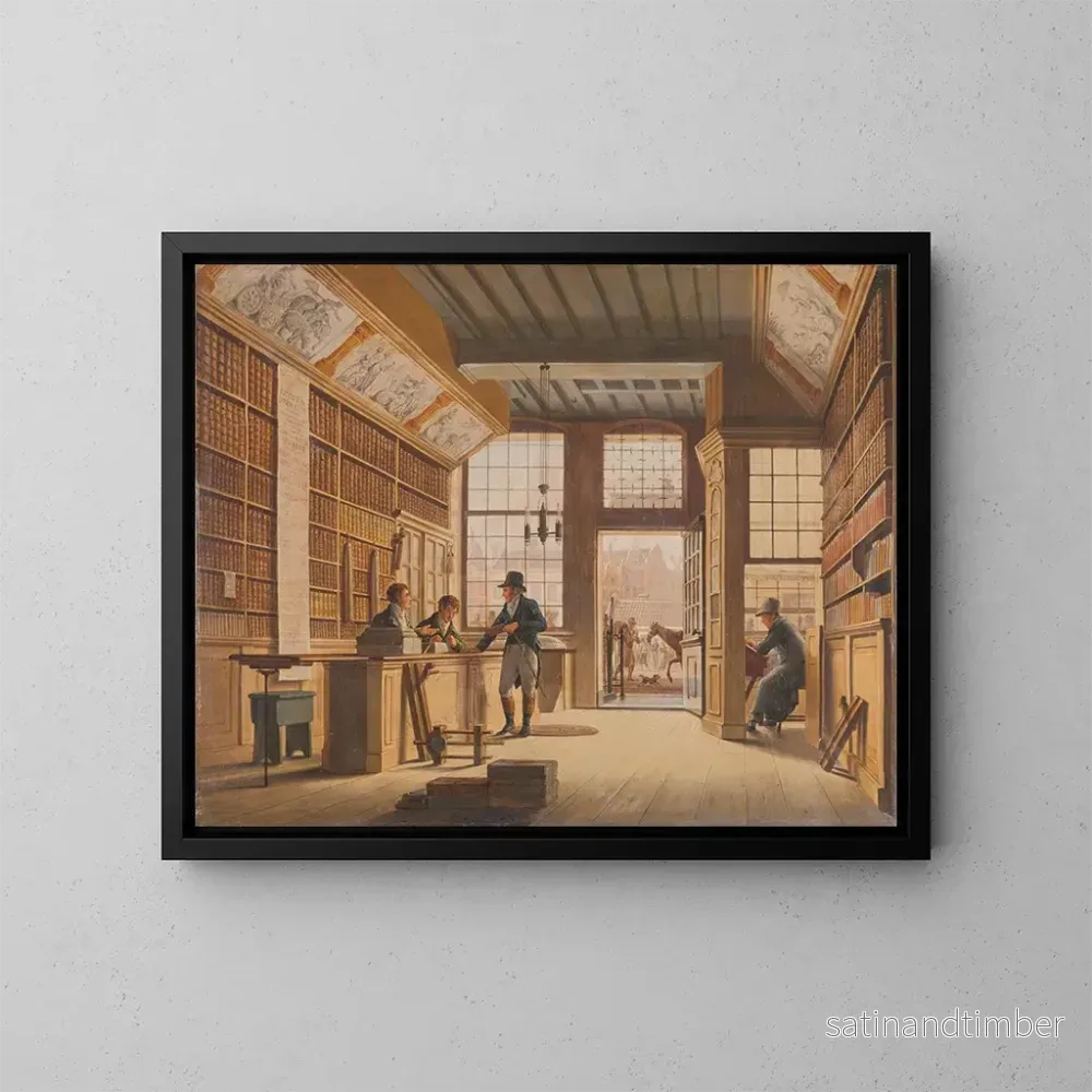 Reproduktion av målningen La boutique du libraire Pieter Meijer Warnars sur le Vijgendam à Amsterdam – Johannes Jelgerhuis Reproduktion av målningen La boutique du libraire Pieter Meijer Warnars sur le Vijgendam à Amsterdam – Johannes Jelgerhuis