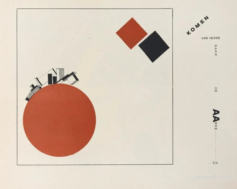 Reproduktion av målningen Att bli suprematist av två färger i sex konstruktioner Pl 8 - El Lissitzky - Bild 2