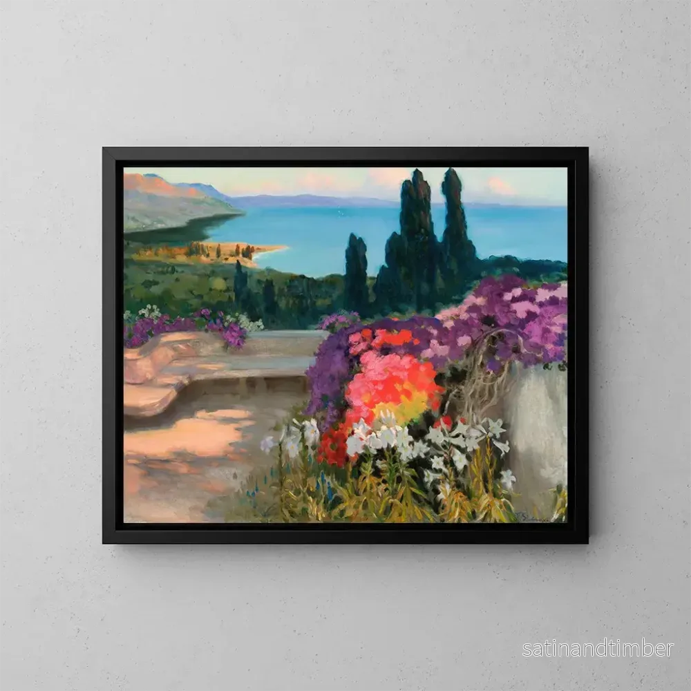 Reproduktion av målningen Landskap i söder Taormina - Kazimierz Stabrowski