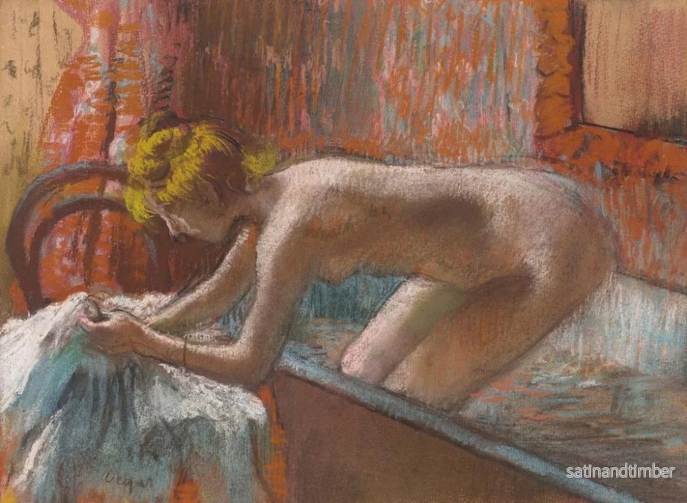 Reproduktion av målningen av kvinna som går ut ur badet - Edgar Degas - Bild 2