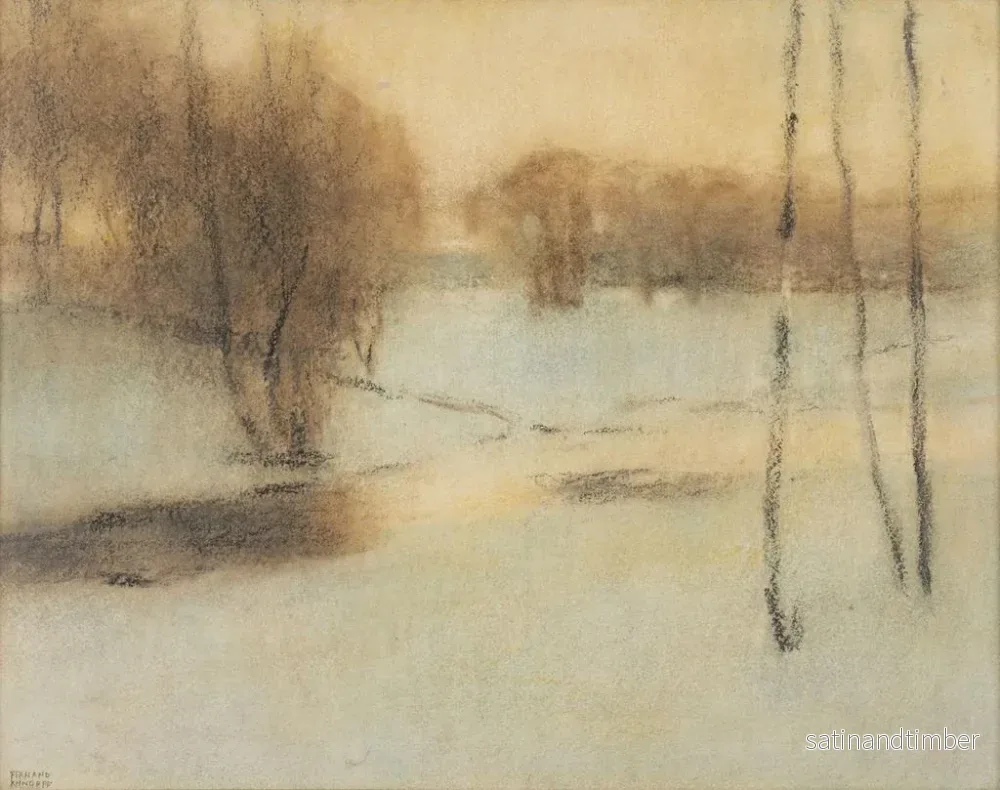 Reproduktion av målningen Landskapslandskap med snö - Fernand Khnopff - Bild 2