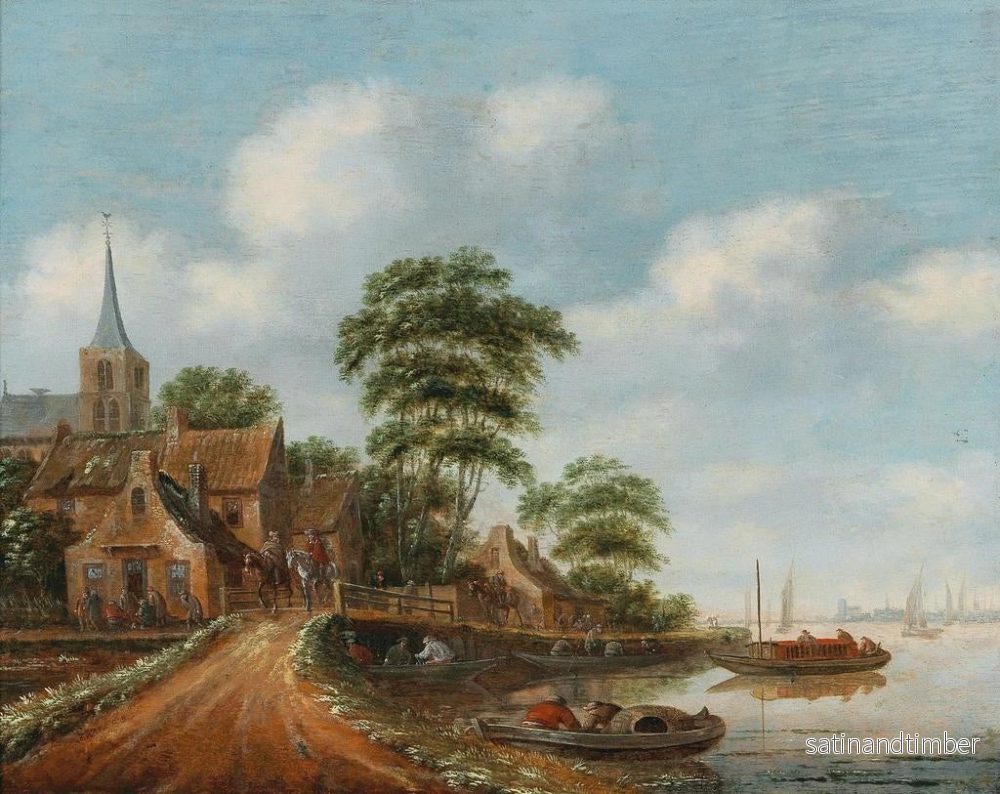 Reproduktion av målningen En by vid en flod - Thomas Heeremans - Bild 2