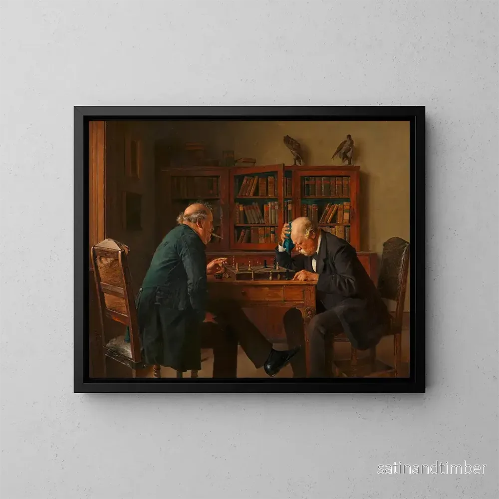 Reproduktion av målningen Les Joueurs d'échecs - Isidor Kaufmann