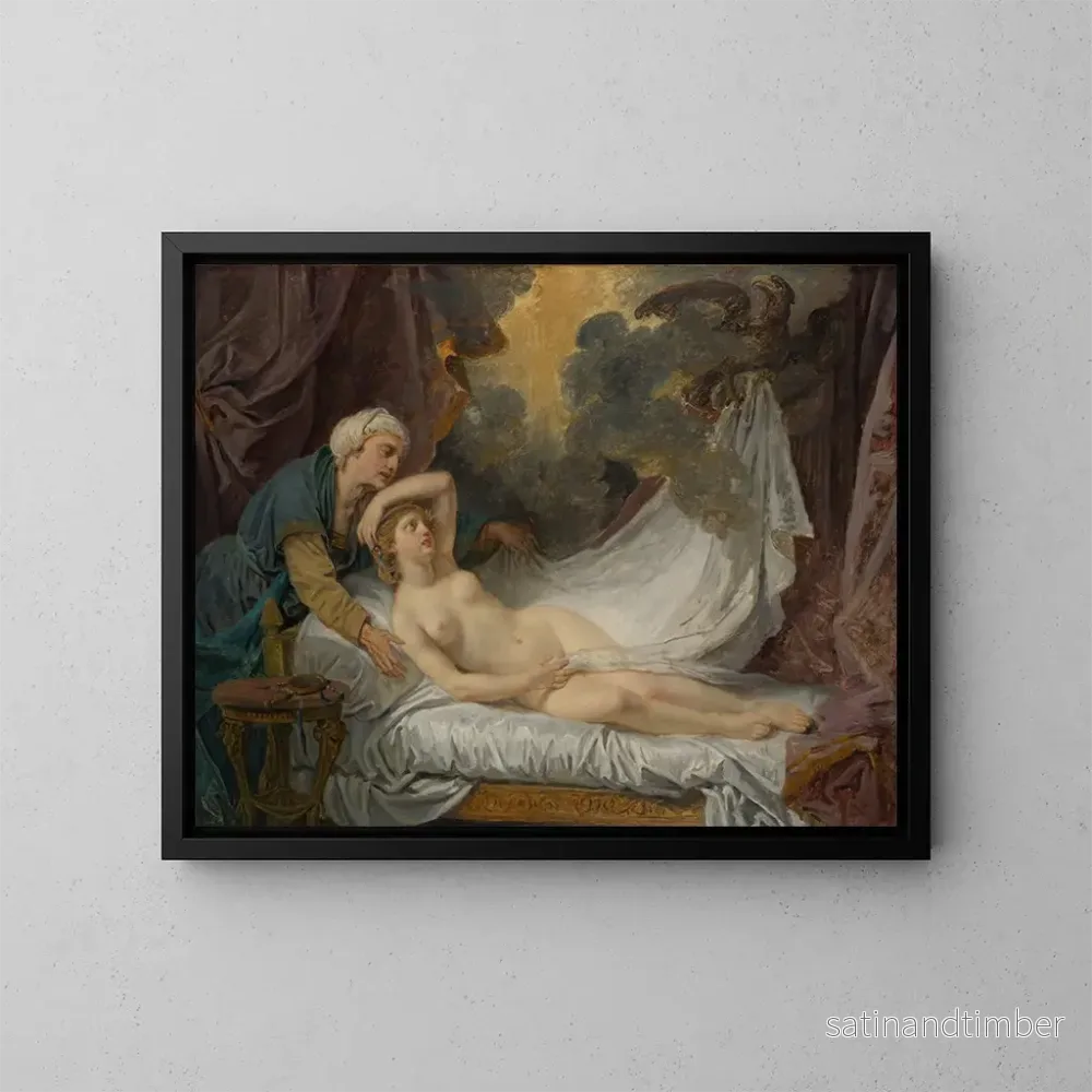 Reproduktion av målningen Aigina besökt av Jupiter - Jean-Baptiste Greuze