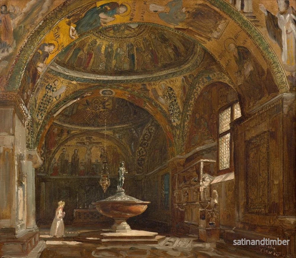 Reproduktion av målningen Baptistkaret i basilikan Saint-Marc - Carl Georg Anton Graeb - Bild 2