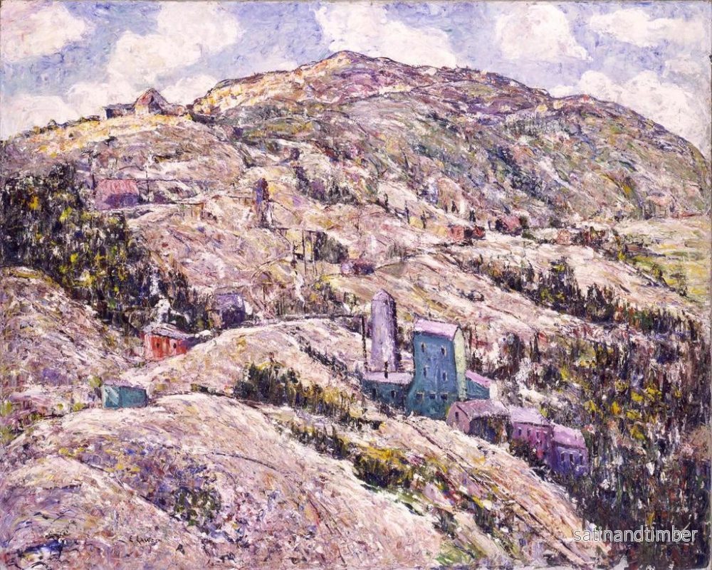 Reproduktion av målningen av guldutvinning i Cripple Creek - Ernest Lawson - Bild 2