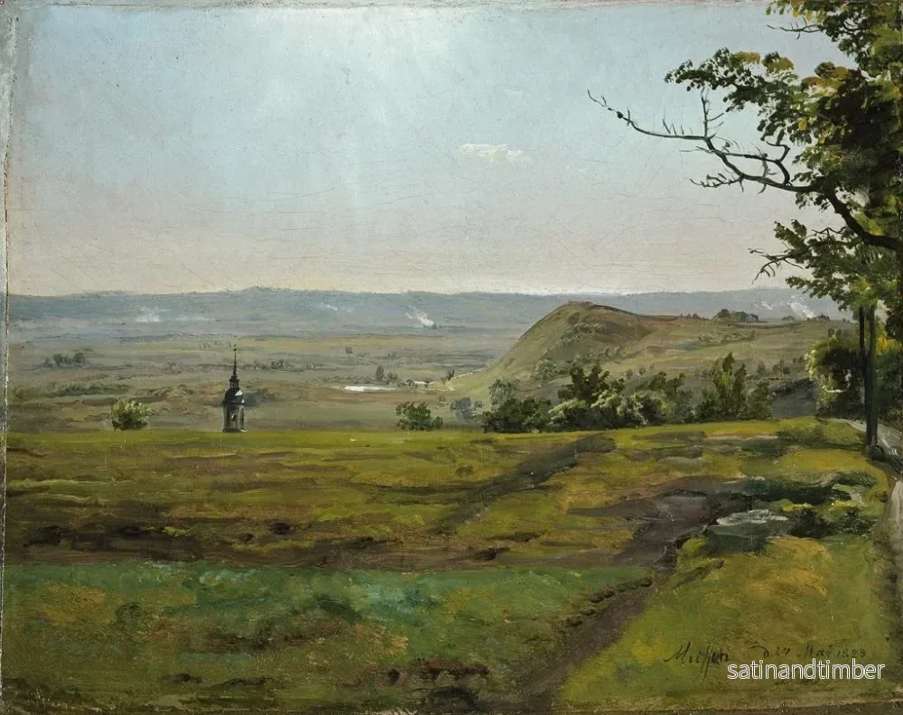 Reproduktion av målningen av Champs verts nära Meissen - Johan Christian Dahl - Bild 2