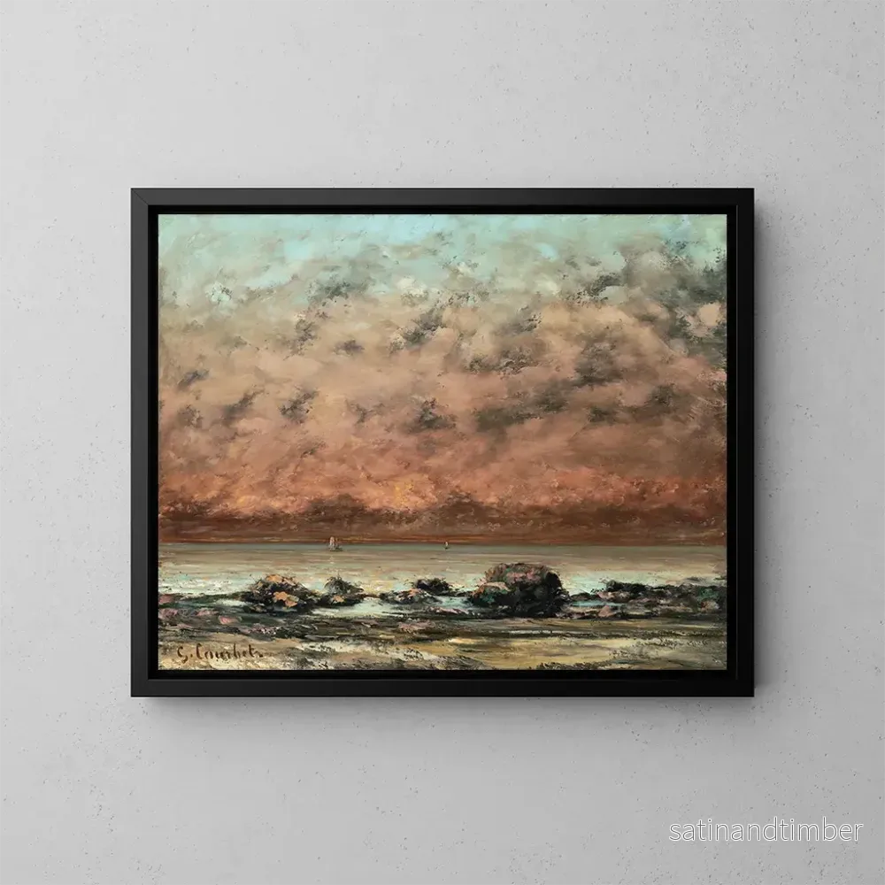 Reproduktion av målningen Les rochers noirs à Trouville - Gustave Courbet