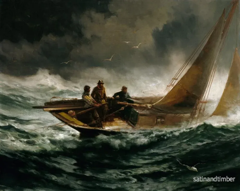 Reproduktion av målningen Att möta en storm - Edward Moran - Bild 2