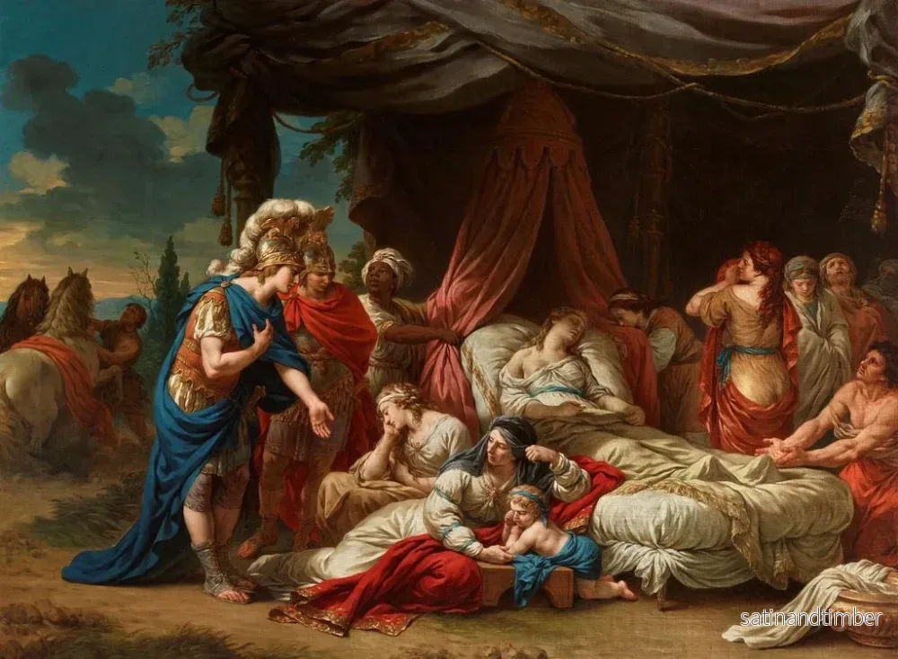 Reproduktion av målningen av Darius' kvinnas död - Louis-Jean-François Lagrenée - Bild 2