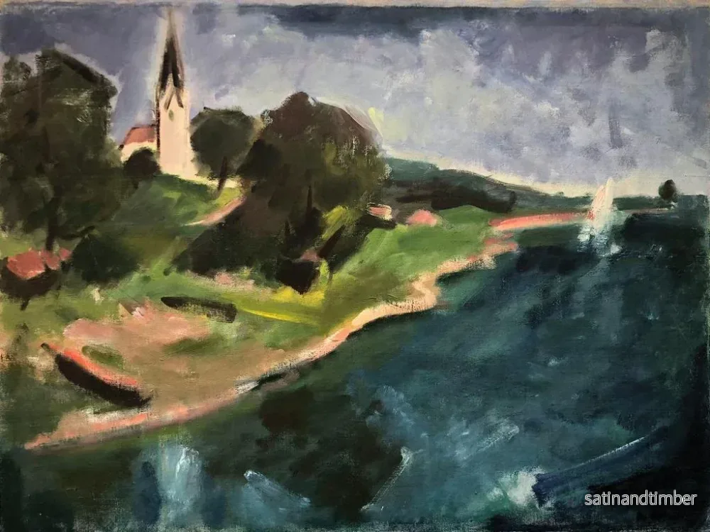 Reproduktion av målningen Gollenshausen vid Chiemsee - Otto Geigenberger - Bild 2