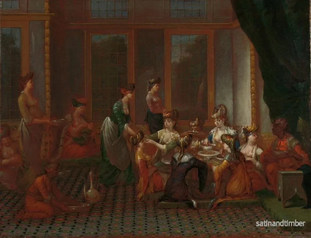 Reproduktion av målningen av turkiska kvinnors festmåltid - Jean-Baptiste Vanmour - Bild 2