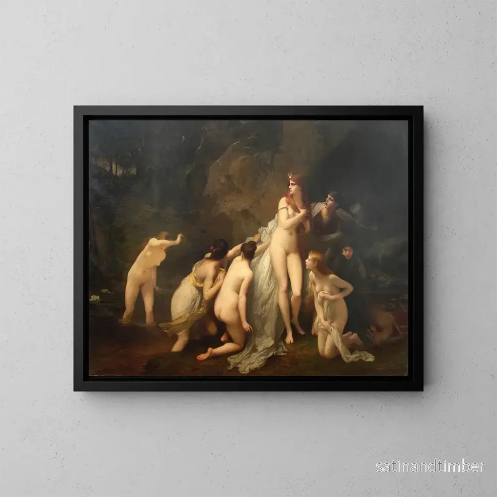 Reproduktion av målningen Diane surprise - Jules Joseph Lefebvre