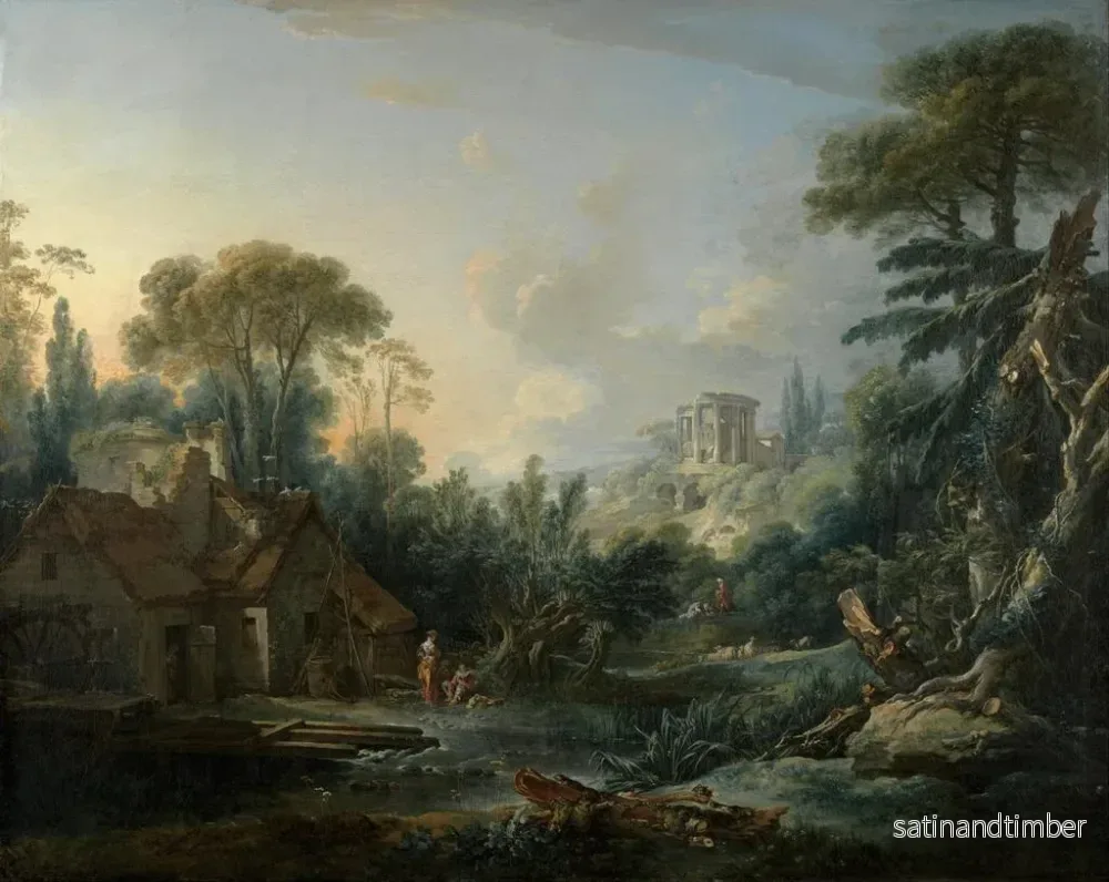 Reproduktion av målningen Landskap med ett vattenhjul - François Boucher - Bild 2