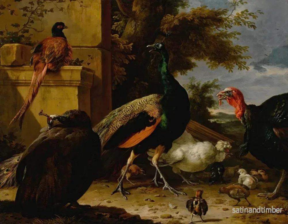 Reproduktion En påfågel, en fasan, – Melchior d'Hondecoeter - Bild 2