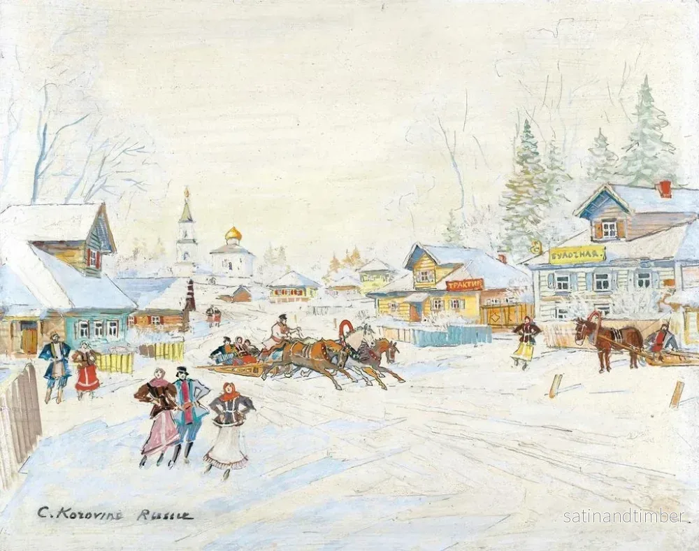 Reproduktion av målningen vinterlandskap - Konstantin Alexeïevitch Korovine - Bild 2