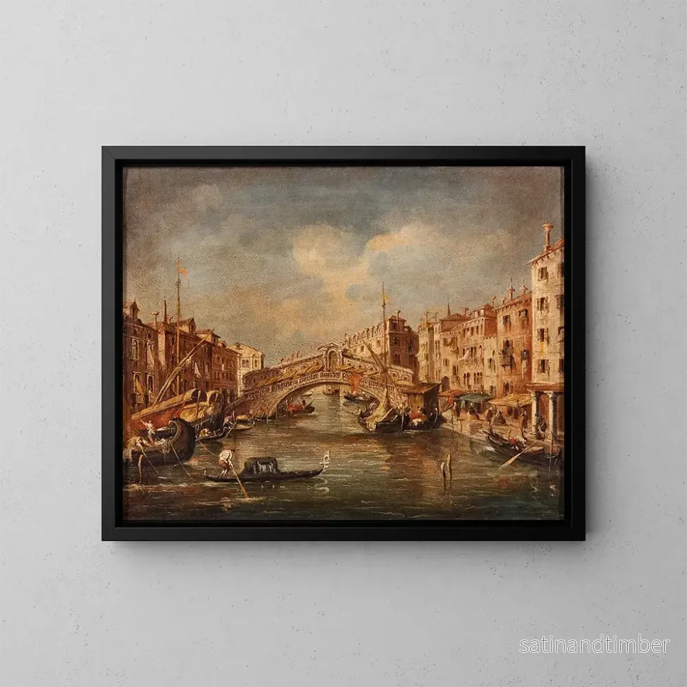 Reproduktion av målningen Venise, Rialto-bron - Giuseppe Ponga
