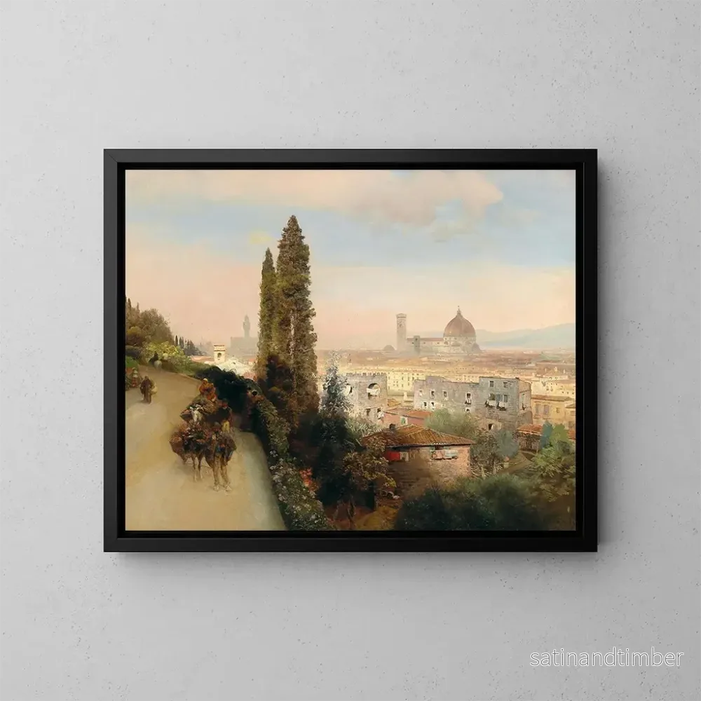 Reproduktion av målningen Vue de Florence – Oswald Achenbach Reproduktion av målningen Vue de Florence – Oswald Achenbach