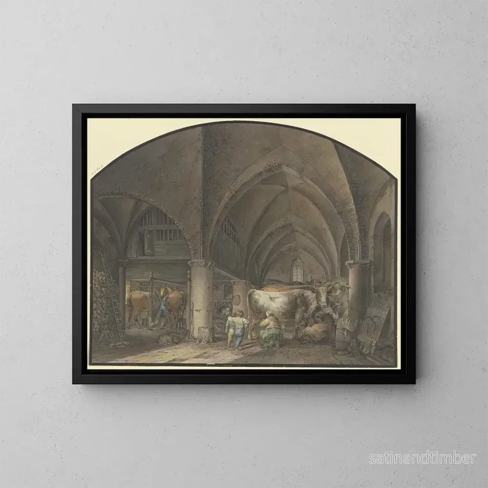 Reproduktion av målningen av den gamla kapellet i Riedhfe-huset - Johann Friedrich Morgenstern