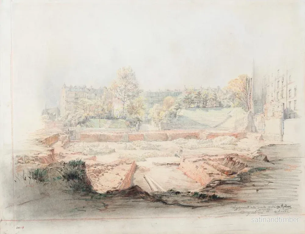 Reproduktion av målningen Dégagement de la seconde moitié des Arènes Rue Monge - Charles Jouas - Bild 2