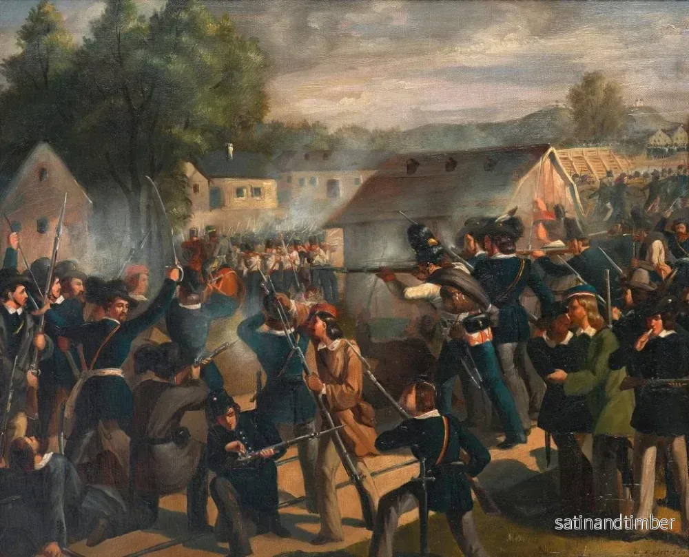 Reproduktion av målningen La bataille du pont de Tabor à Leopoldstadt le 6 octobre 1848 - Bonaventura Emler - Bild 2
