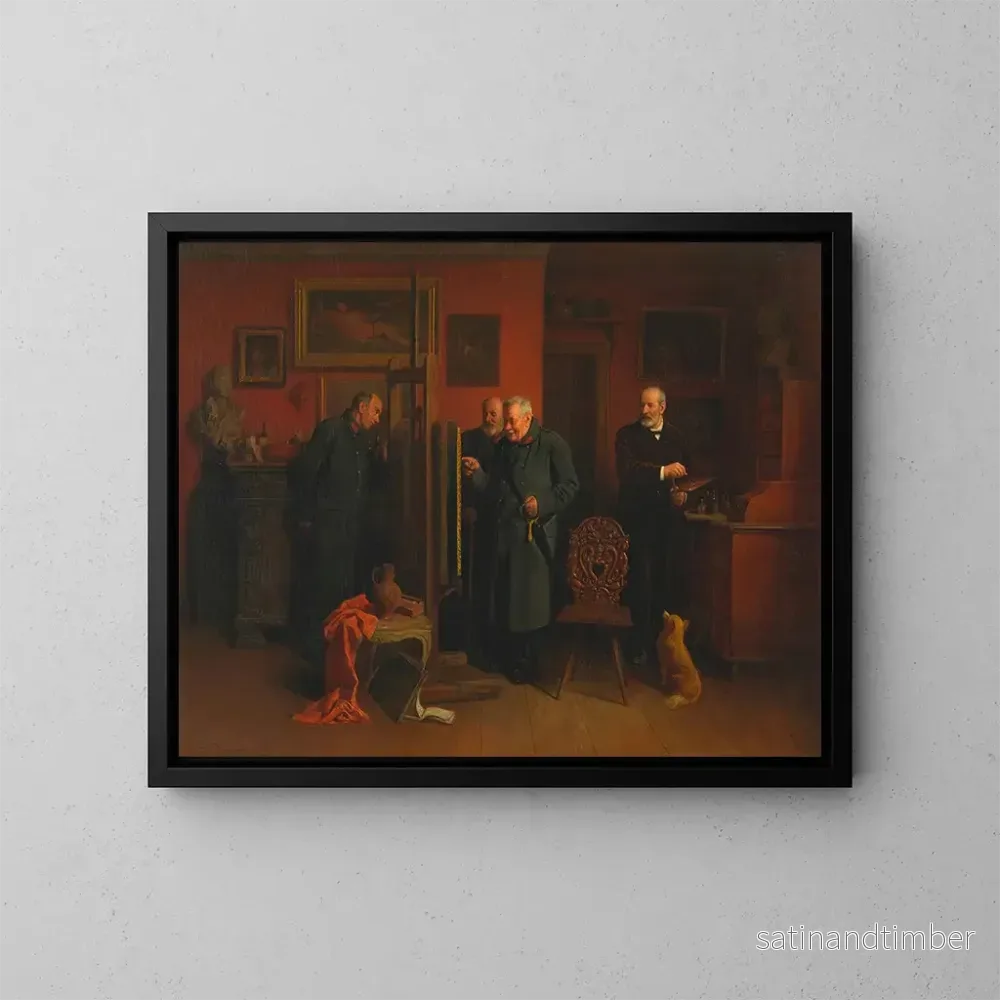 Reproduktion av målningen Le peintre Friedländer dans son atelier - Friedrich Friedländer