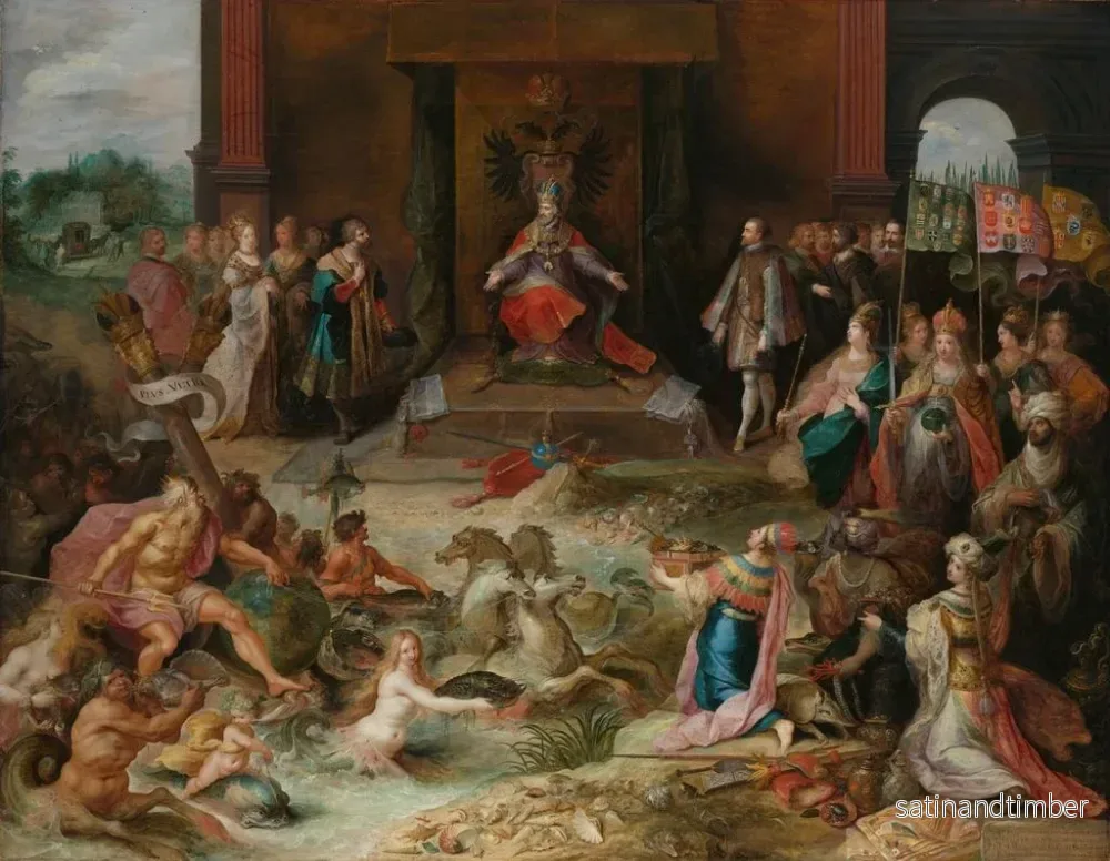 Reproduktion av målningen Allégorie sur l'abdication de l'empereur Charles Quint à Bruxelles - Frans Francken le Jeune - Bild 2