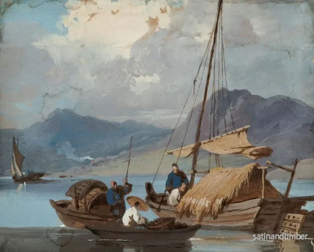 Reproduktion av målningen Bateau tanka au large de Macao - George Chinnery - Bild 2