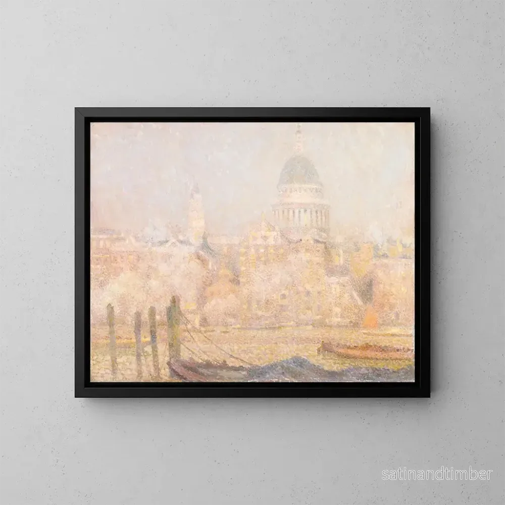 Reproduktion av målningen Saint-Paul från floden, morgonsol på vintern - Henri Le Sidaner